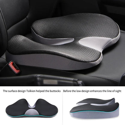 Seat Cushion Breathable Grid Cover + PE Foam Support (Removable & Washable) Non-Slip 
