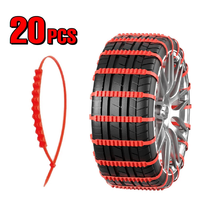Universal Emergency Snow Chains 20/40pcs Plastic Anti-Slip Traction Aid