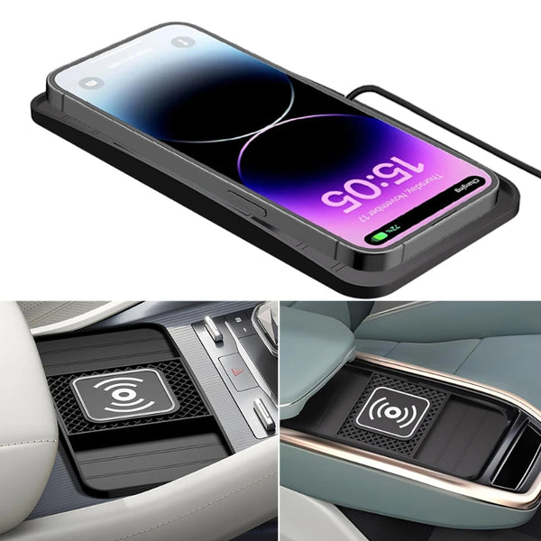 Wireless Car Charging Pad, Non-Slip Rubber Mat (USB Powered) for iPhone & Android