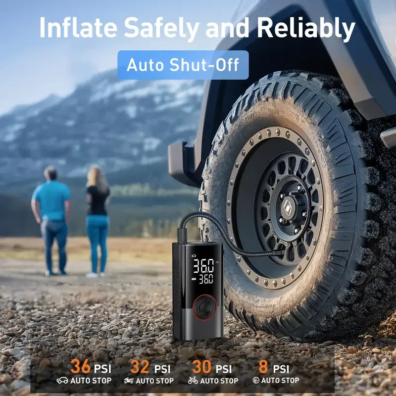 Wireless Tire Inflator Air Compressor 150PSI 7.4V Rechargeable