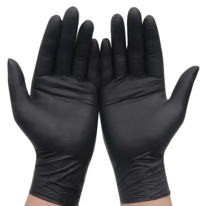 Disposable Nitrile Gloves Black 100 Piece Pack Automotive