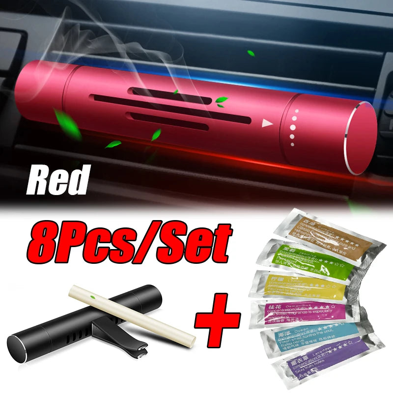 Refillable Car Perfume Vent Clip Black 8pcs Set Full View