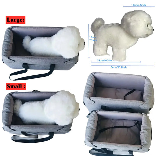 Console Booster Dog Car Seat for Small Dogs and Cats