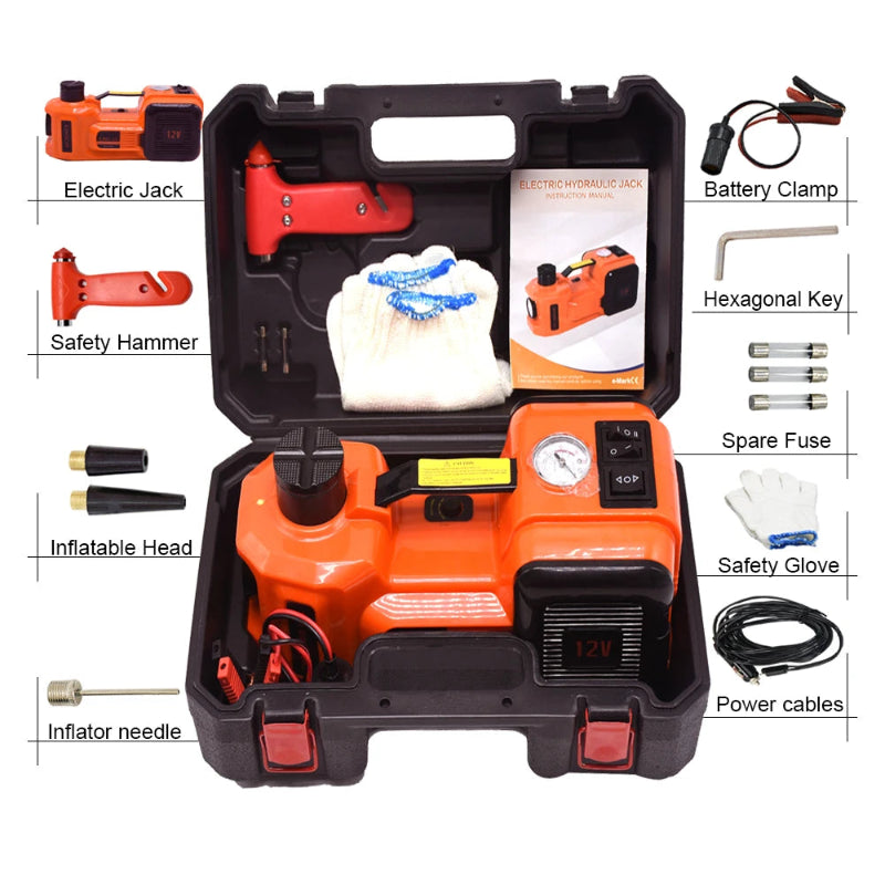 Car Jack with Safety Hammer and Storage Box