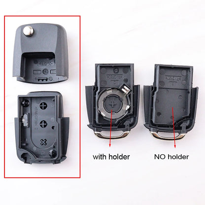 Two black electronic components with and without a holder on a white background