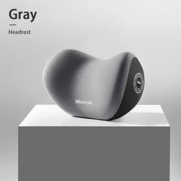 Car Pillow Headrest and Lumbar Support Set, Ergonomic Neck + Back Cushion
