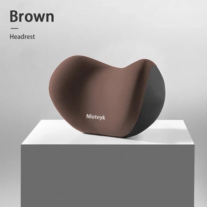 Car Neck Pillow Memory Foam Grey Suit Full Set View