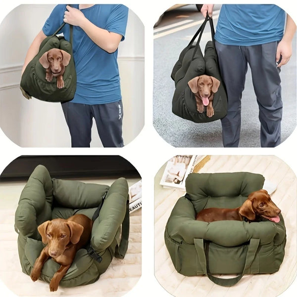 Non Slip Dog Car Bed for Small Dogs with Secure Straps