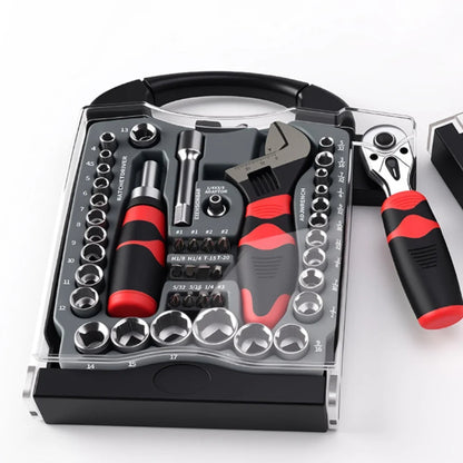 Socket Wrench Set w/ Ratcheting Screwdriver (Cr-V Steel) 40PCs