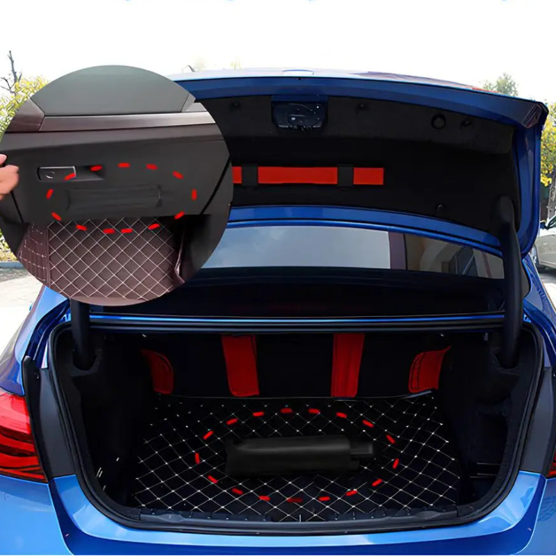 Car UV Sunshade Umbrella Installed Parked Interior View