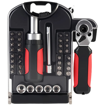 Socket Wrench Set w/ Ratcheting Screwdriver (Cr-V Steel) 40PCs
