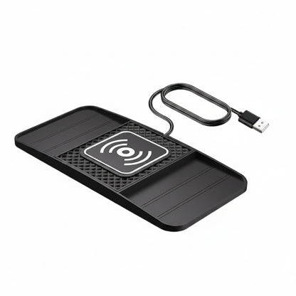 Wireless Car Charging Pad, Non-Slip Rubber Mat (USB Powered) for iPhone & Android