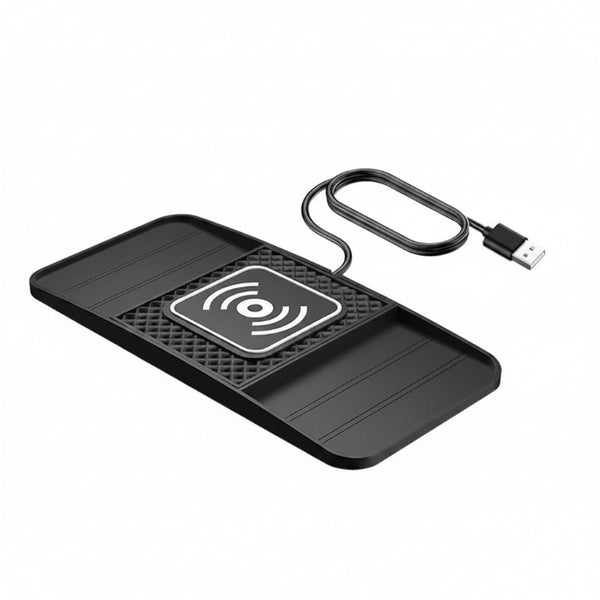 Wireless Car Charging Pad, Non-Slip Rubber Mat (USB Powered) for iPhone & Android