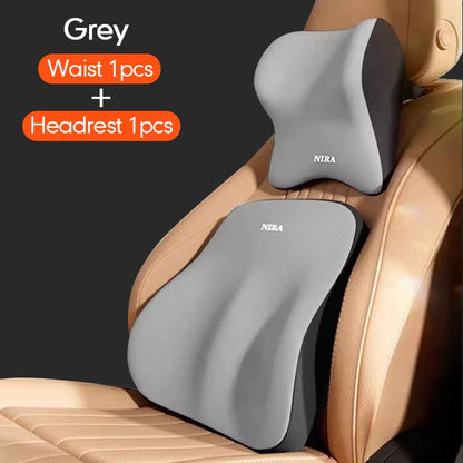 Car Neck Pillow Memory Foam Black Headrest Single Piece View