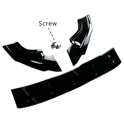 Black car spoiler with a screw on a white background