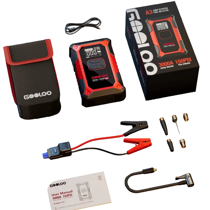 GOOLOO A3 3000A Compressor Jump Starter Clamps Side View