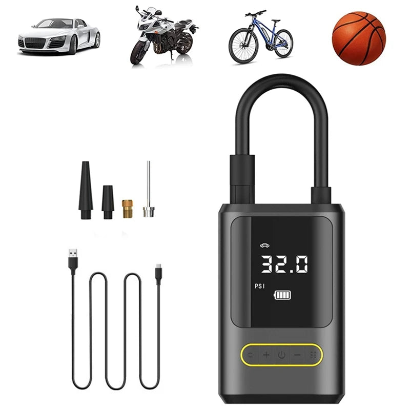Wireless Tire Inflator Air Compressor 150PSI 7.4V Rechargeable