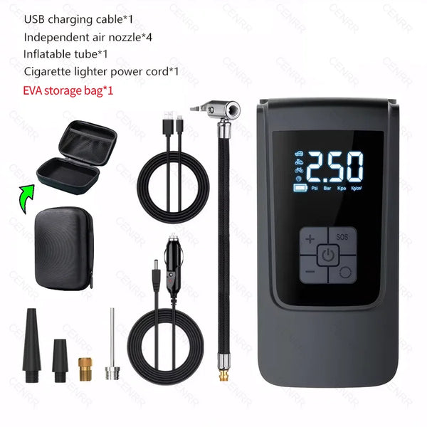 Wireless and Wired Car Air Compressor LCD Tire Inflator