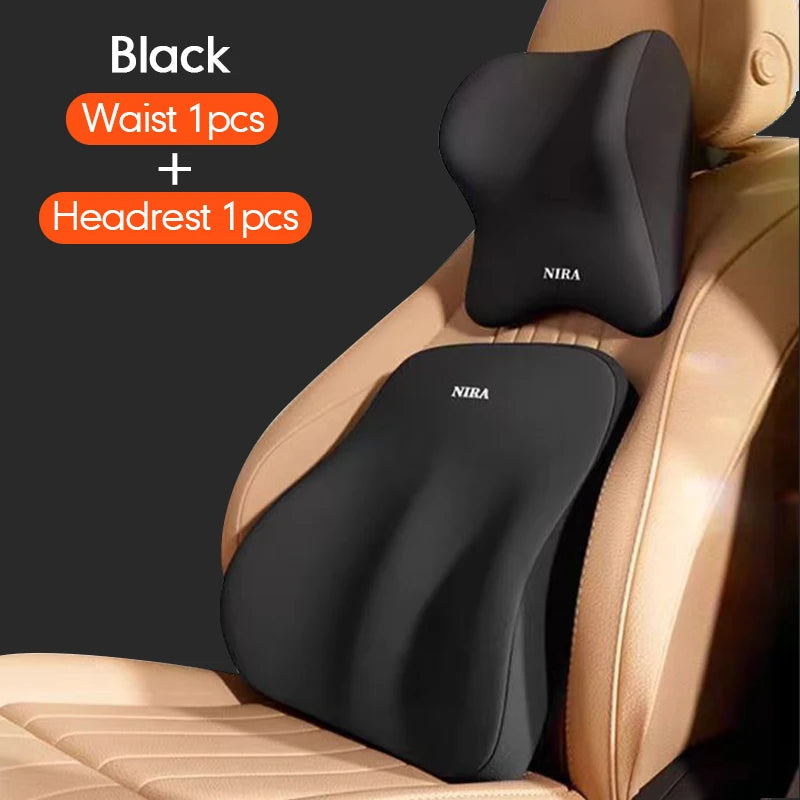 Ergonomic Car Neck Headrest Pillow Memory Foam Grey Side View
