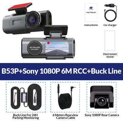 WiFi GPS Dash Cam 4K UHD Car DVR MicroSD Storage