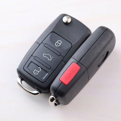 Car key fob with buttons on a white background