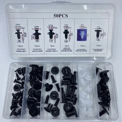 Car Door Trim Clip Retainer Pin Set Assorted 100 Piece