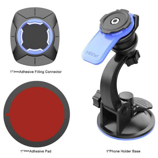 Car Phone Holder Suction Cup Mount, One Hand Operation Universal
