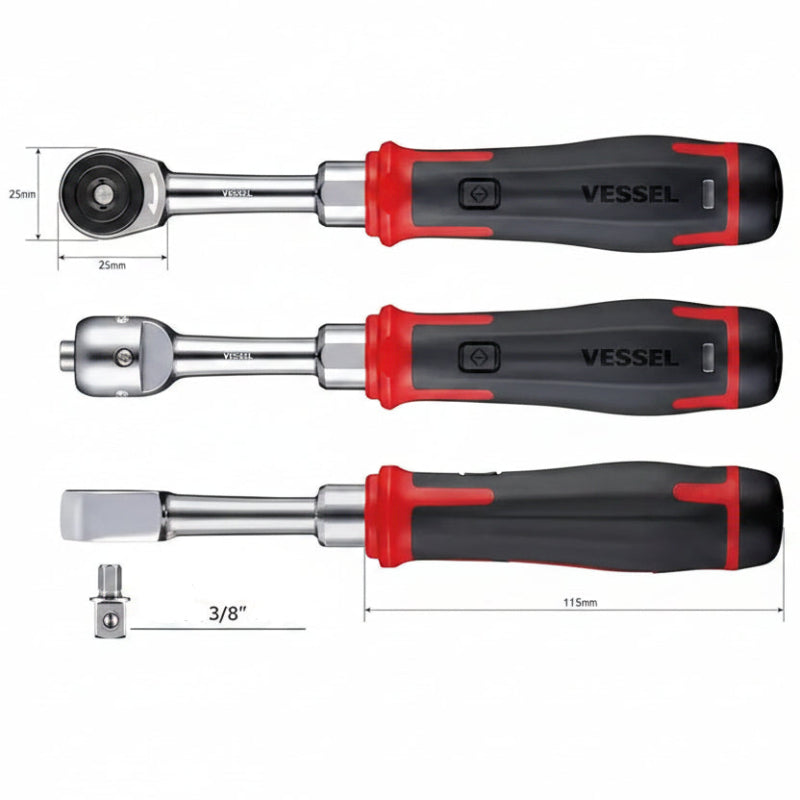 VESSEL Electric Ratchet Wrench Slim Design Tight Spaces