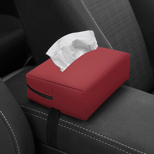 Hanging Car Tissue Box Leather Holder