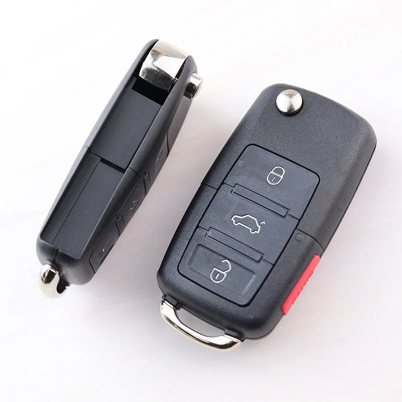 Car key fob with buttons on a white background