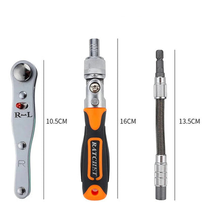 38-in-1 Socket Wrench Ratchet Screwdriver Set Portable Tool Kit