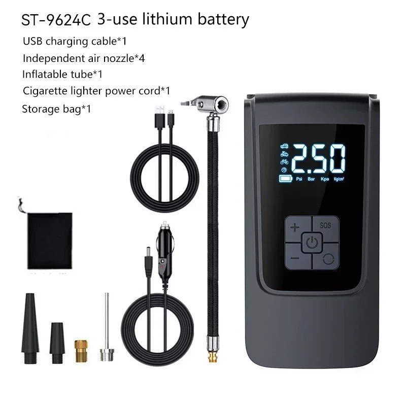 Portable Air Compressor Type C and Car Charging