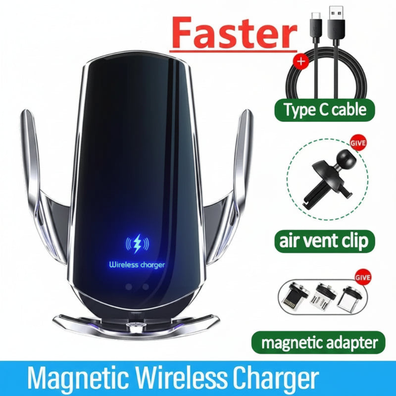Automatic Car Wireless Charger and Phone Mount 15W