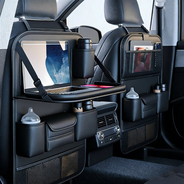 Car Backseat Organizer with Foldable Table Tray