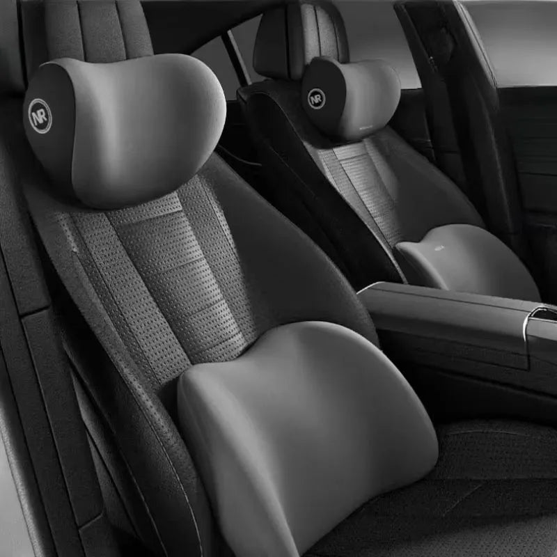 Breathable Car Neck Pillow Headrest Fabric Comfort Black