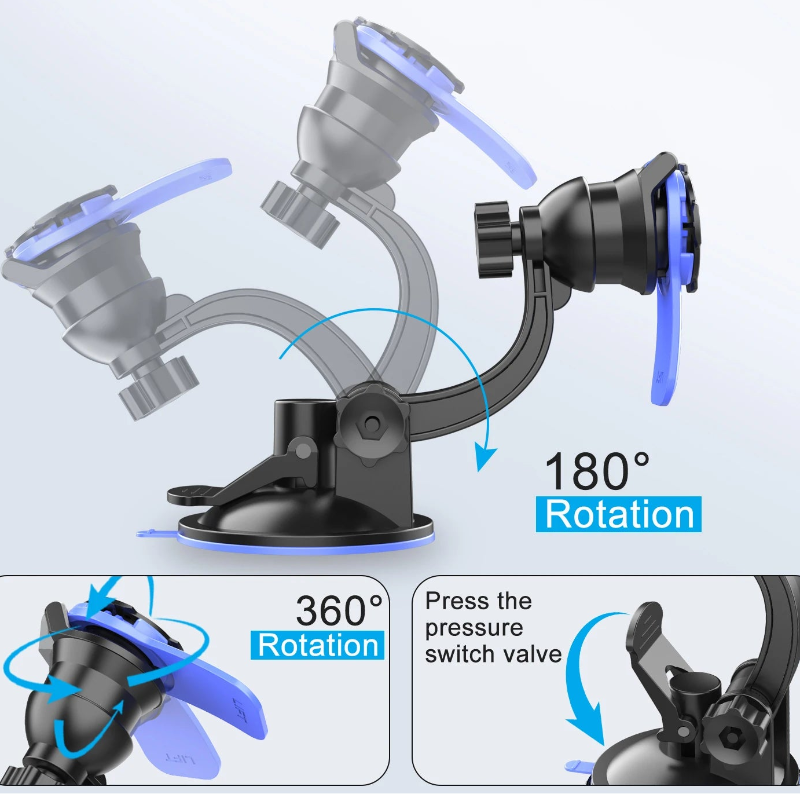 Universal Car Phone Holder Suction Cup Dashboard Mount Blue Patch