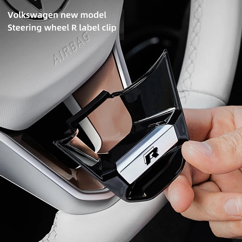 VW Steering Wheel R Line Badge Cover ABS Installation Step
