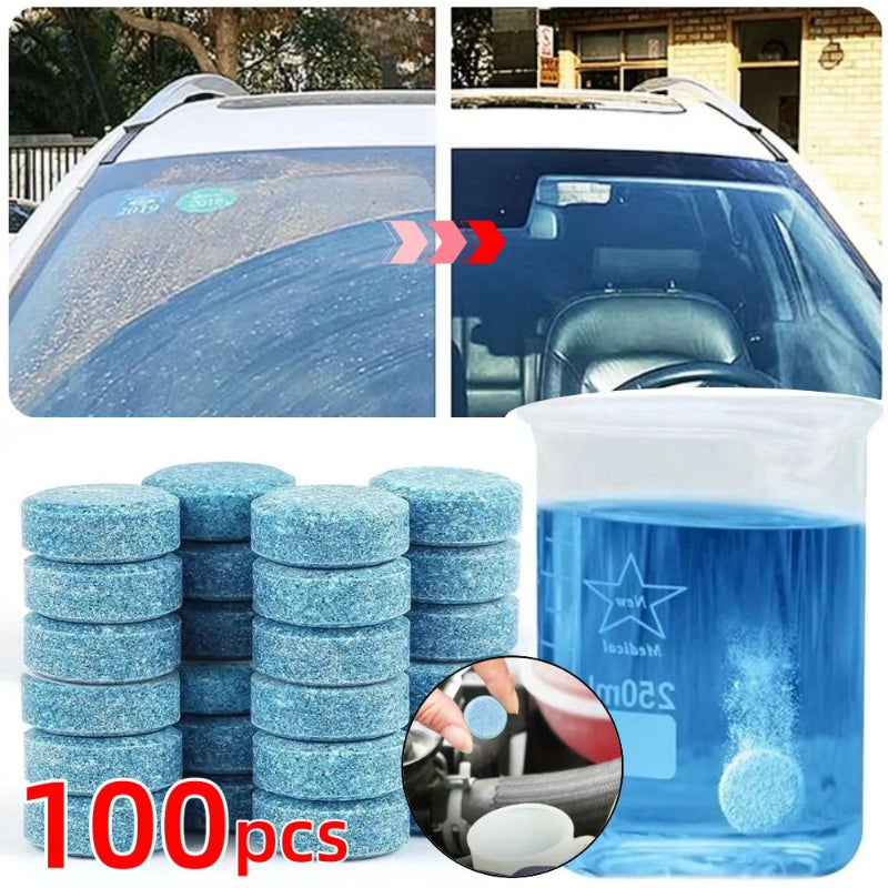 Car Windshield Cleaning Tablets – Oil Film Removal & Antifreeze Formula