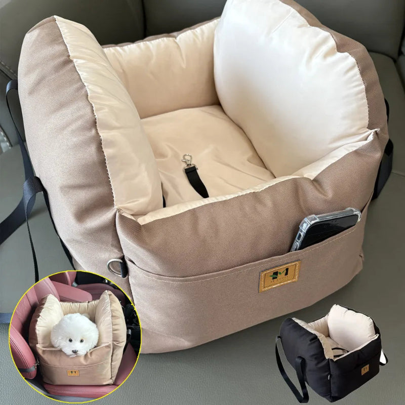 Dog Car Seat with Safety Belt Warm Nest Cushion
