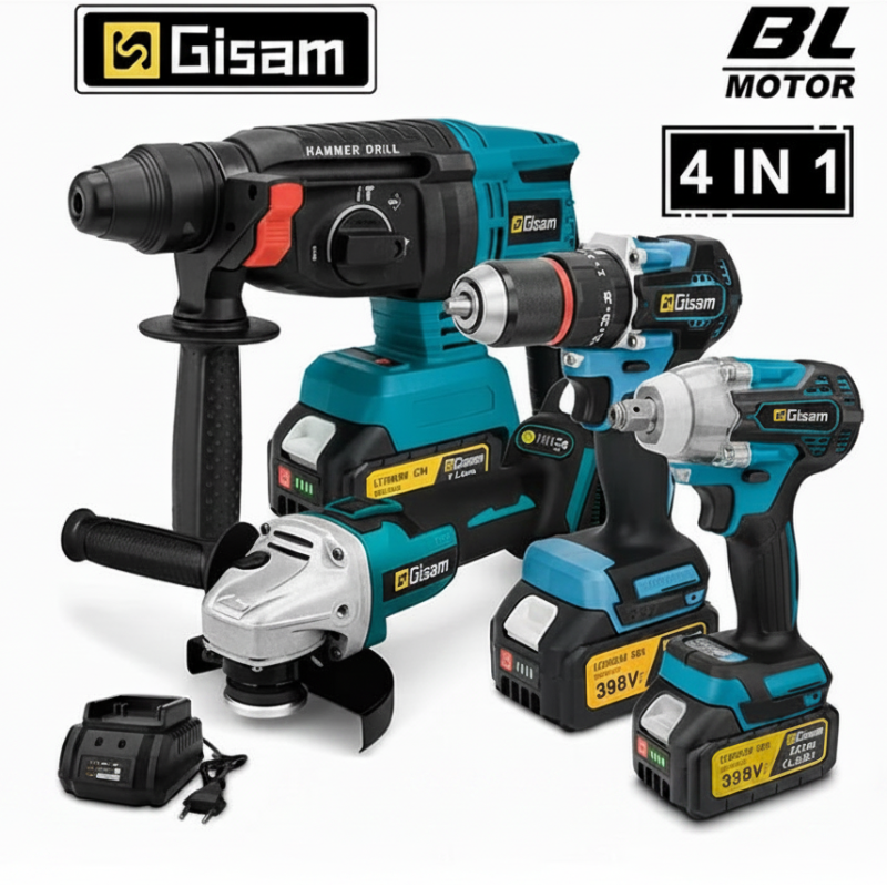 Gisam 4 in 1 Brushless Power Tool Set 18V