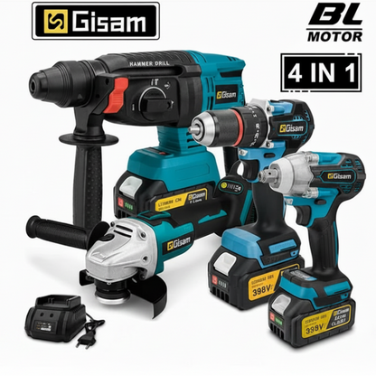 Gisam 4 in 1 Brushless Power Tool Set 18V