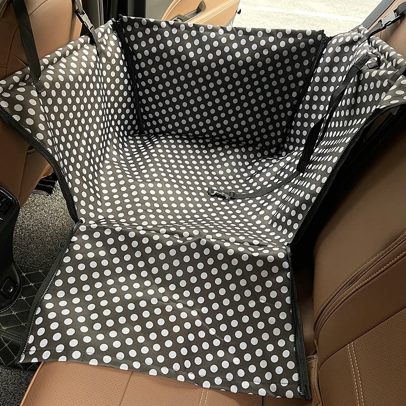 Pet Car Seat Cover Hammock Dogs Cats Rear Waterproof Black