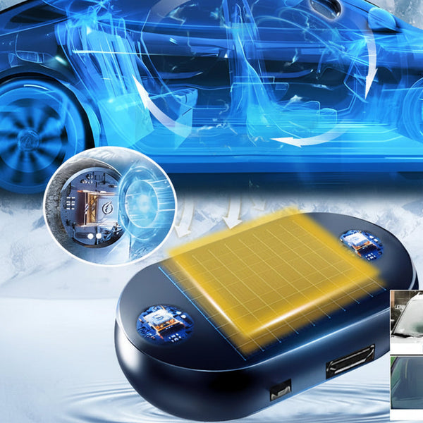 Rechargeable Solar Anti-Ice Car Protector with Magnetic Base Winter Tool