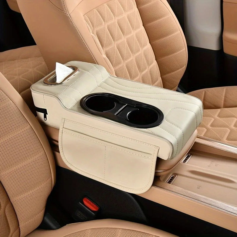 Center Console Armrest Extender Height Adjustable Cup Holder
