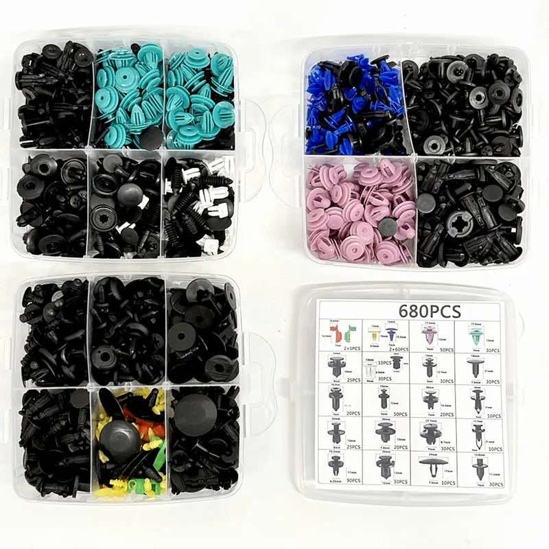 Car Bumper Clip Retainer Set Nylon Fasteners Assorted Sizes