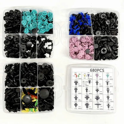 Car Bumper Clip Retainer Set Nylon Fasteners Assorted Sizes