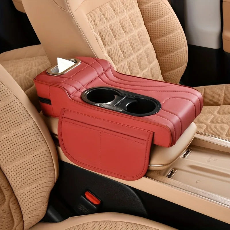 Car Armrest Extender Cup Holder Tissue Box Storage Interior