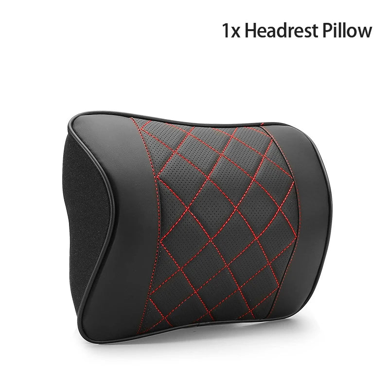 Car Headrest and Lumbar Cushion Set Multiple Colour Options