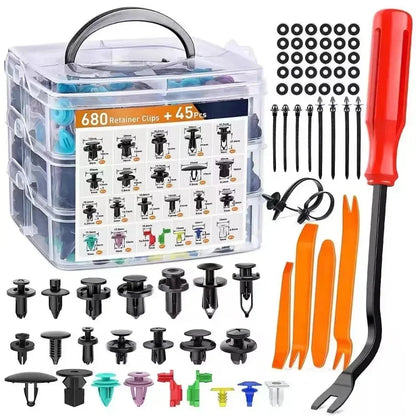 Automotive Door Trim Push Pin Clip Kit with Tool Included