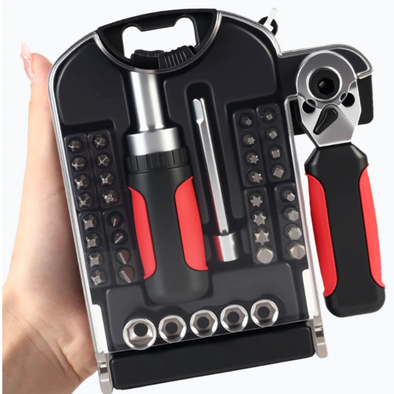 Socket Wrench Set w/ Ratcheting Screwdriver (Cr-V Steel) 40PCs